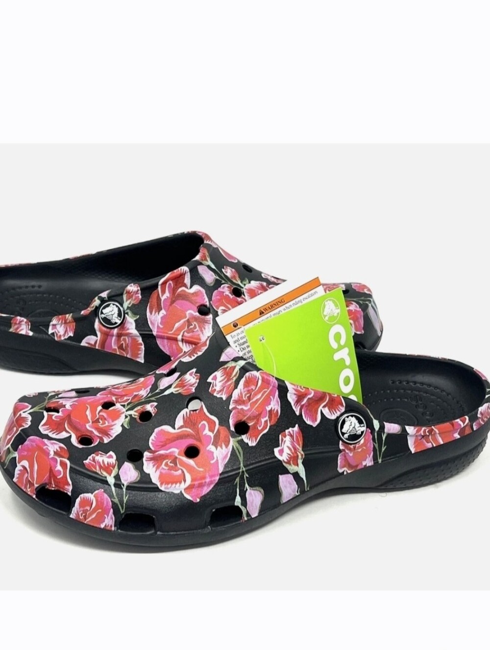 Rare Freesail CROCS--  Multi Rose/Black, Relaxed Fit, Size 9